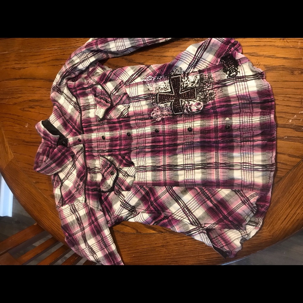 Rock and roll button down shirt